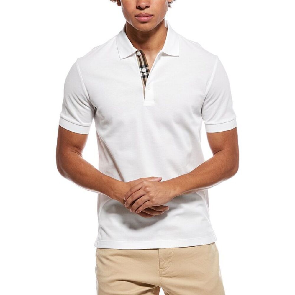 Burberry Mens Polo Shirt, White